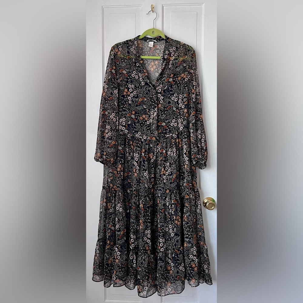 H&M Patterned Chiffon Dress
